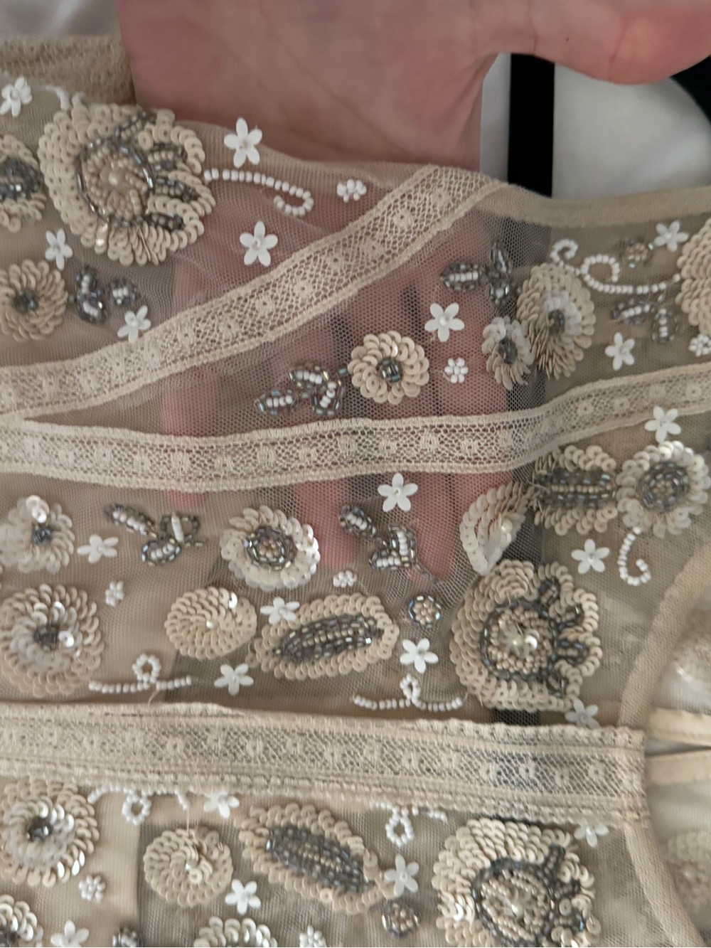 Ladies Embellished Tulle Party Dress - Blush…says size 10 but fits more like 8 - Picture 7 of 11